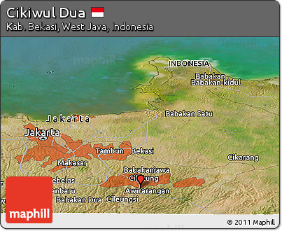 Satellite Panoramic Map of Cikiwul Dua