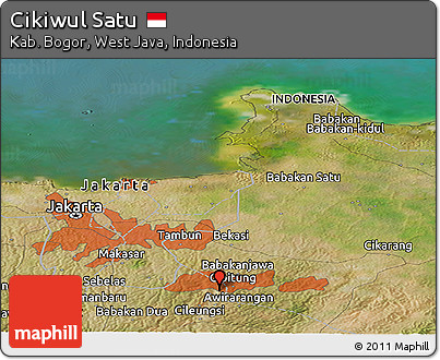 Satellite Panoramic Map of Cikiwul Satu