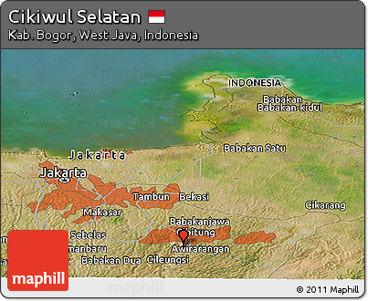 Satellite Panoramic Map of Cikiwul Selatan