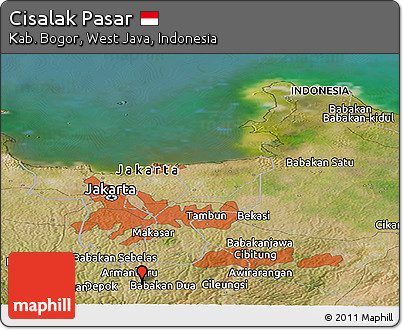 Satellite Panoramic Map of Cisalak Pasar