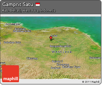 Satellite Panoramic Map of Gamprit Satu
