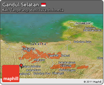Satellite Panoramic Map of Gandul Selatan