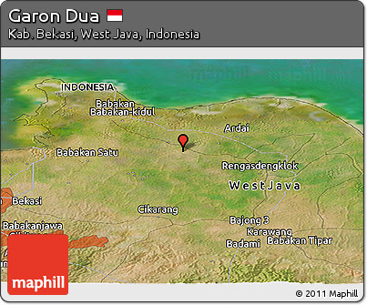 Satellite Panoramic Map of Garon Dua