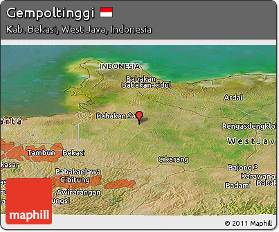 Satellite Panoramic Map of Gempoltinggi
