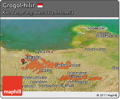 Satellite Panoramic Map of Grogol-hilir