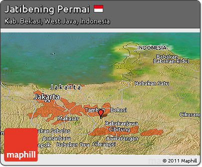 Satellite Panoramic Map of Jatibening Permai
