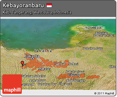 Satellite Panoramic Map of Kebayoranbaru