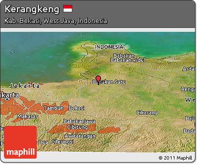 Satellite Panoramic Map of Kerangkeng