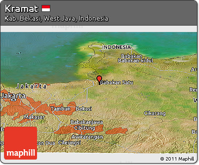 Satellite Panoramic Map of Kramat