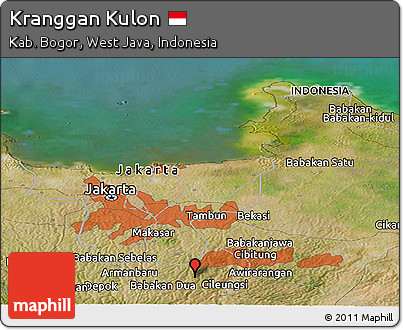 Satellite Panoramic Map of Kranggan Kulon