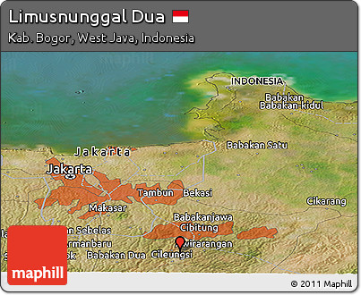Satellite Panoramic Map of Limusnunggal Dua