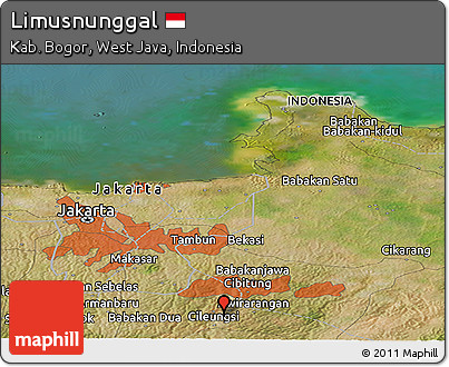 Satellite Panoramic Map of Limusnunggal