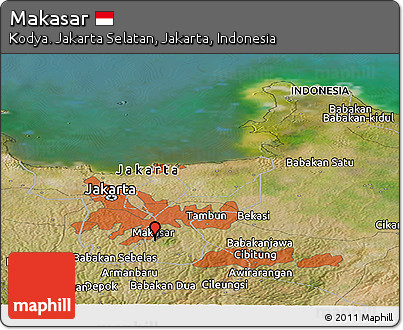 Satellite Panoramic Map of Makasar