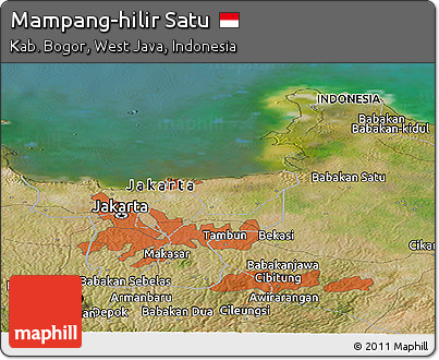 Satellite Panoramic Map of Mampang-hilir Satu