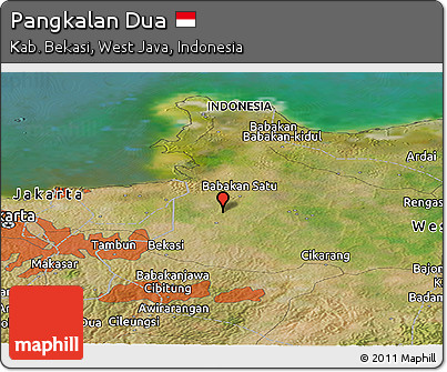 Satellite Panoramic Map of Pangkalan Dua