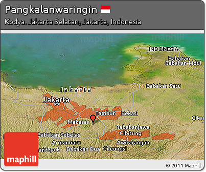 Satellite Panoramic Map of Pangkalanwaringin