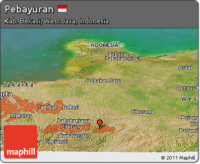 Satellite Panoramic Map of Pebayuran