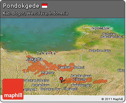 Satellite Panoramic Map of Pondokgede