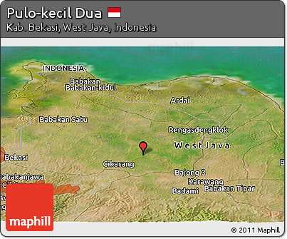 Satellite Panoramic Map of Pulo-kecil Dua