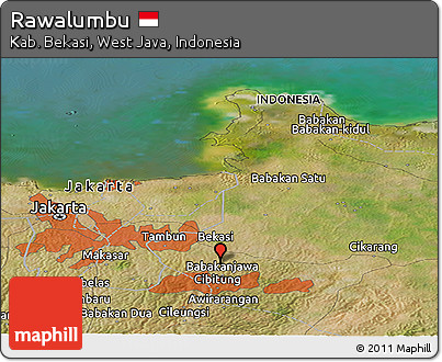 Satellite Panoramic Map of Rawalumbu