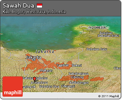 Satellite Panoramic Map of Sawah Dua