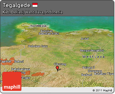 Satellite Panoramic Map of Tegalgede