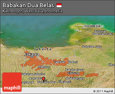 Satellite Panoramic Map of Babakan Dua Belas
