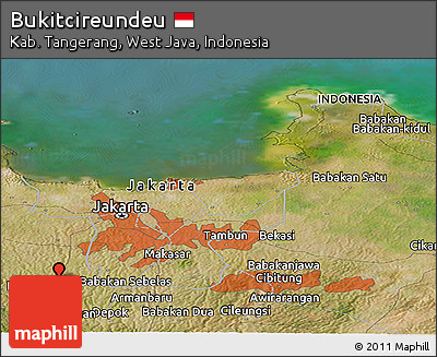 Satellite Panoramic Map of Bukitcireundeu