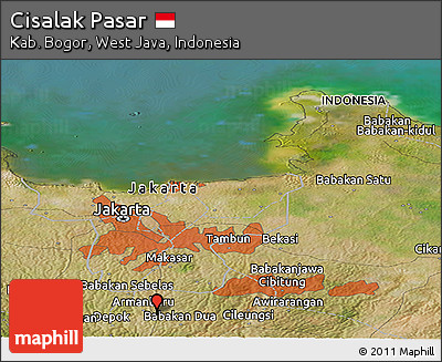 Satellite Panoramic Map of Cisalak Pasar
