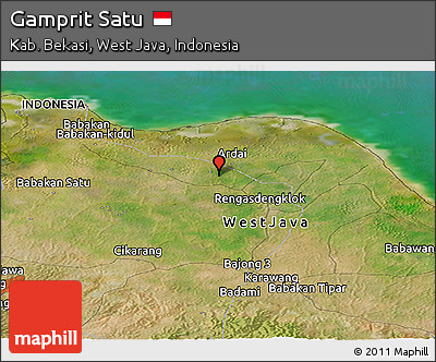 Satellite Panoramic Map of Gamprit Satu