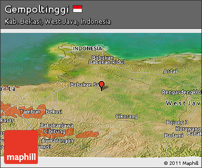 Satellite Panoramic Map of Gempoltinggi
