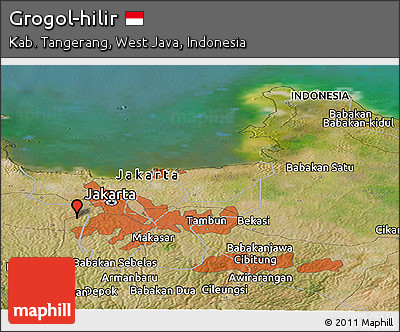 Satellite Panoramic Map of Grogol-hilir