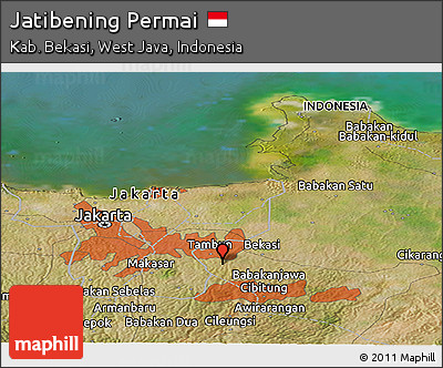 Satellite Panoramic Map of Jatibening Permai