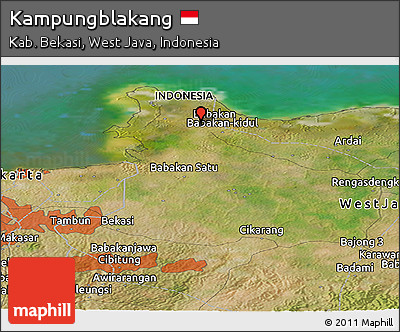 Satellite Panoramic Map of Kampungblakang