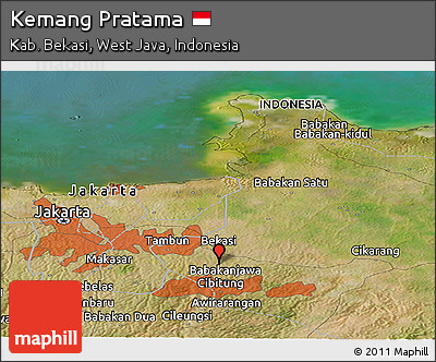 Satellite Panoramic Map of Kemang Pratama