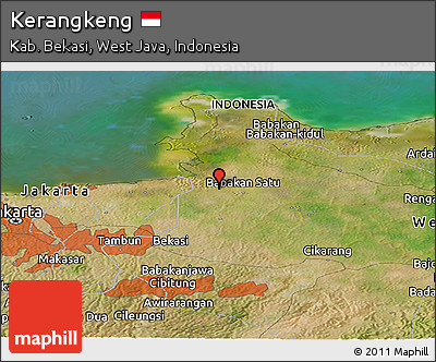 Satellite Panoramic Map of Kerangkeng
