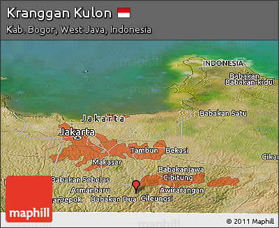 Satellite Panoramic Map of Kranggan Kulon