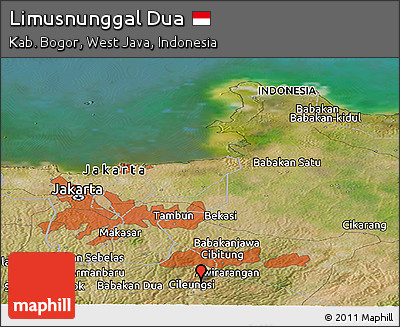 Satellite Panoramic Map of Limusnunggal Dua