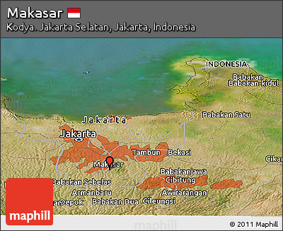 Satellite Panoramic Map of Makasar
