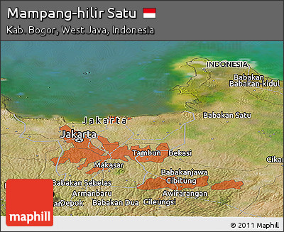 Satellite Panoramic Map of Mampang-hilir Satu