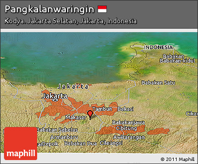 Satellite Panoramic Map of Pangkalanwaringin