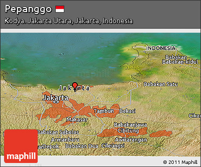 Satellite Panoramic Map of Pepanggo