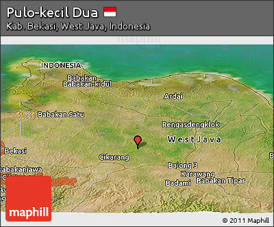 Satellite Panoramic Map of Pulo-kecil Dua