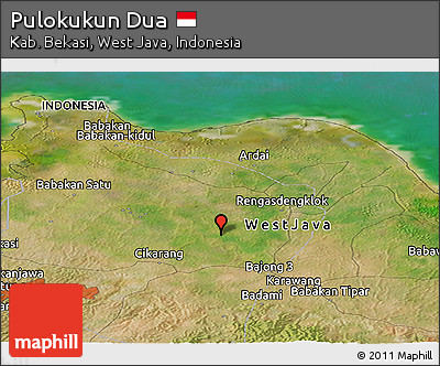 Satellite Panoramic Map of Pulokukun Dua