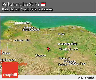 Satellite Panoramic Map of Pulotimaha Satu