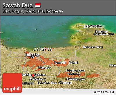 Satellite Panoramic Map of Sawah Dua