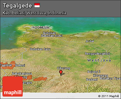 Satellite Panoramic Map of Tegalgede