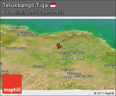 Satellite Panoramic Map of Telukbango Tiga