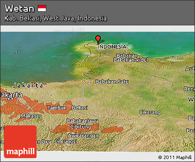 Satellite Panoramic Map of Wetan
