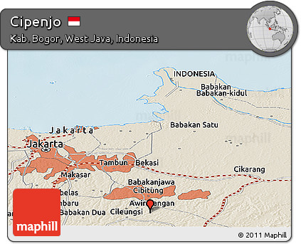 Shaded Relief Panoramic Map of Cipenjo